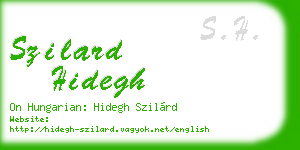 szilard hidegh business card