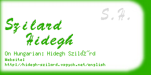 szilard hidegh business card